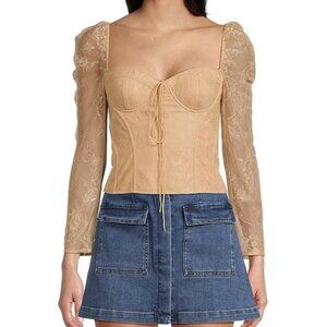 Chelsea & Violet Beige Corset Blouse Size 4